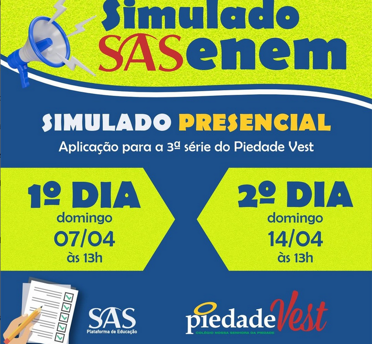 📢 Atenção Alunos da 3ª série do Piedade Vest!