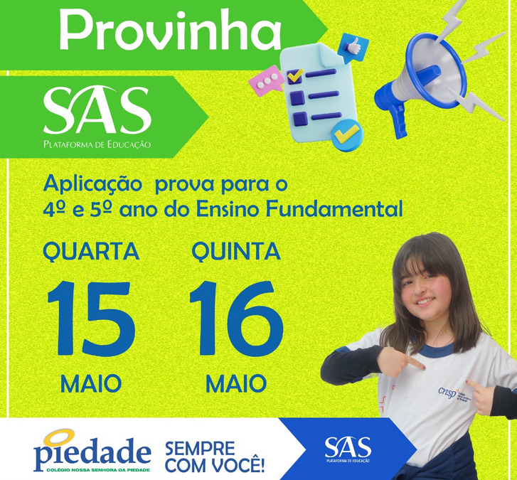 Vem aí: a 1ª edição da Provinha do SAS! 📚📝