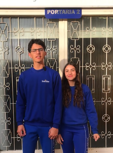 O Álvaro e a Sarah, estudantes do Colégio Lourdes, têm um recado para os atletas de toda Rede Piedade de Educação.